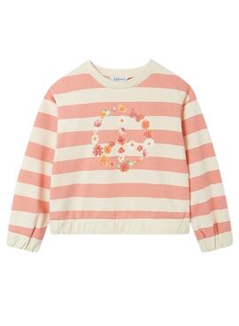 Sweat Mayoral Graphic Corail pour Fille
