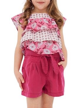 Pantalon Court Mayoral Rose Fluide pour Fille