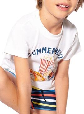 T-Shirt Mayoral Summer Snacks Blanc pour Garçon