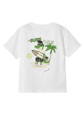 T-Shirt Mayoral Surf Days Blanc pour Garçon