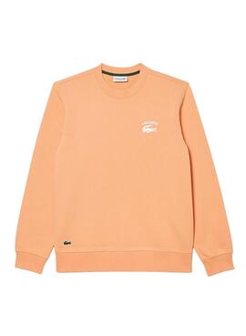Sweat Lacoste Inscription Orange pour Homme