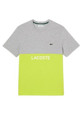 T-Shirt Lacoste Couleur Block Gris pour Homme