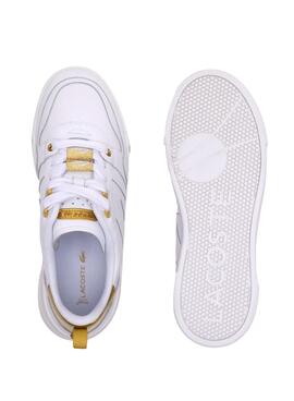 Baskets Lacoste L002 Blanc et Dorado Femme