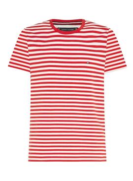 T-Shirt Tommy Hilfiger Stretch Rouge pour Homme