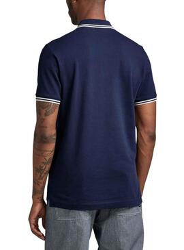 Polo G-Star Dunda Slim Stripe Bleu Marine pour Homme