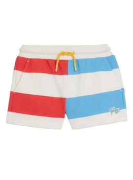 Shorts Tommy Hilfiger Stripe Blanc pour Fille