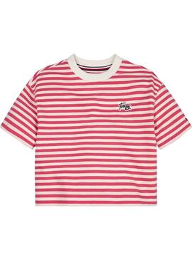 T-Shirt Tommy Hilfiger Breton Rouge pour Fille