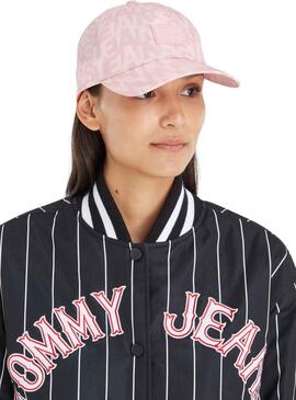 Casquette Tommy Jeans Logomanía Rosa pour Femme