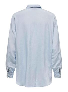 Chemise Only Willow Lino Bleu pour Femme