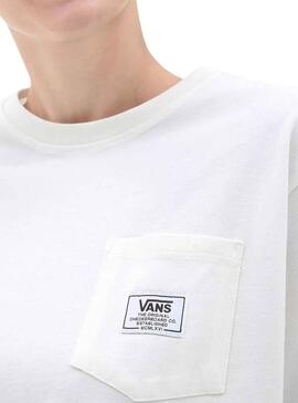 T-Shirt Vans Pocket Blanc pour Femme