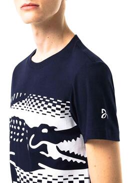 T-Shirt Lacoste x Novak Djokovic Bleu Marine Homme