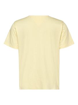 T-Shirt Tommy Jeans Serif Jaune pour Femme