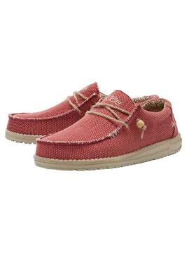 Chaussures Hey Dude Wally Braided Rouge pour Homme