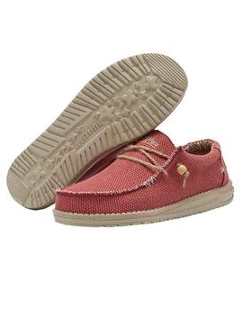 Chaussures Hey Dude Wally Braided Rouge pour Homme