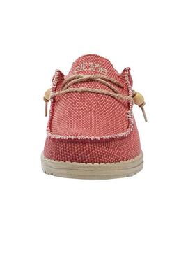 Chaussures Hey Dude Wally Braided Rouge pour Homme