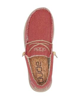 Chaussures Hey Dude Wally Braided Rouge pour Homme