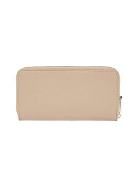 Portefeuille Tommy Hilfiger Logo Beige pour Femme