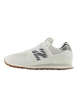 Baskets New Balance 574 Mini Blanc Fille et Garçon