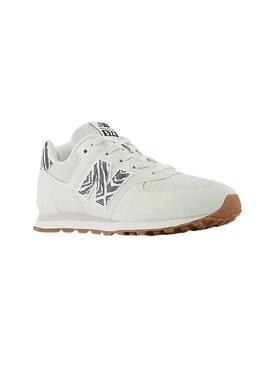 Baskets New Balance 574 Mini Blanc Fille et Garçon