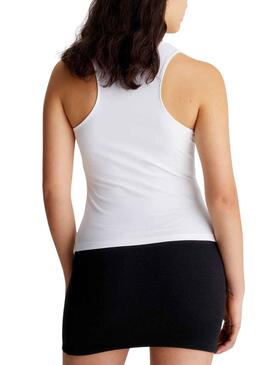 T-Shirt Calvin Klein Racer Blanc pour Femme