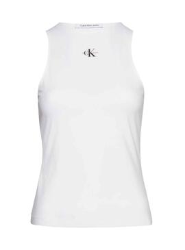 T-Shirt Calvin Klein Racer Blanc pour Femme