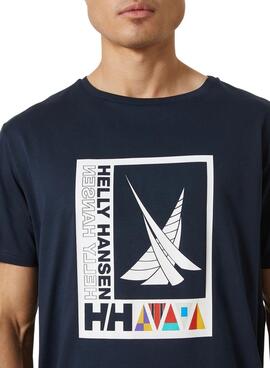 T-Shirt Helly Hansen Shoreline Bleu Marine pour Homme