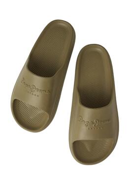 Flip flops Pepe Jeans Beach Slide Vert pour Homme