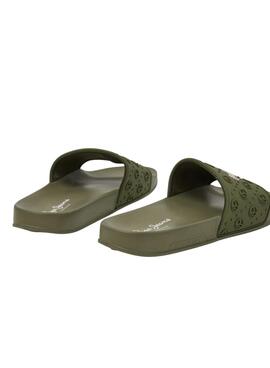 Flip flops Pepe Jeans Slider Plain Vert pour Femme