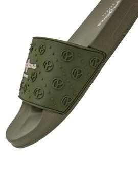 Flip flops Pepe Jeans Slider Plain Vert pour Femme