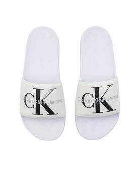 Flip flops Calvin Klein Monogram Blanc pour Homme