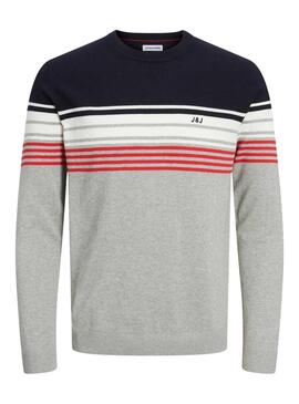 Pull Jack & Jones Swear Gris pour Homme