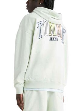 Sweat Tommy Jeans Ovz College Vert Homme