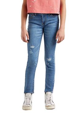 Pantalon Jeans Levis 710 Super Skinny Bleu Fille