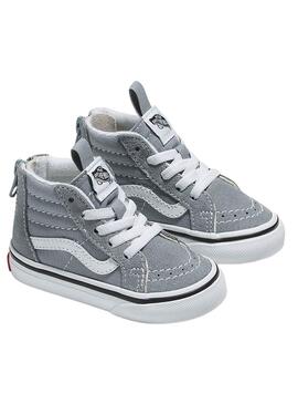 Baskets Vans SK8-Hi Zip Gris pour Garçon et Fille