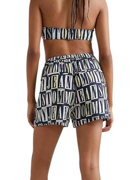 Shorts Tommy Jeans Spellout Bleu Marine pour Femme