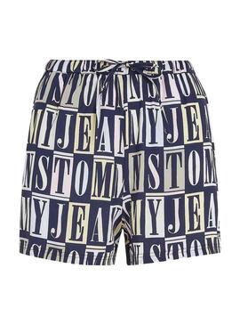 Shorts Tommy Jeans Spellout Bleu Marine pour Femme