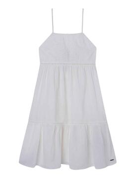 Robe Pepe Jeans Hailey Blanc pour Fille