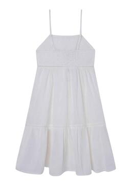 Robe Pepe Jeans Hailey Blanc pour Fille