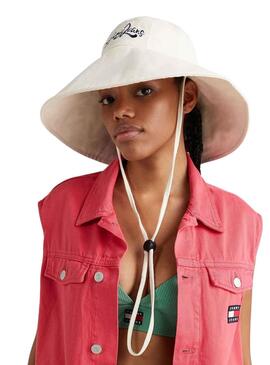 Sombrero Tommy Jeans Canvas Beige Femme