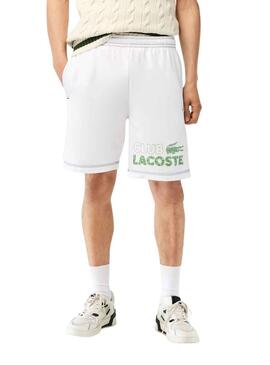Bermudas Club Lacoste Blanc pour Homme