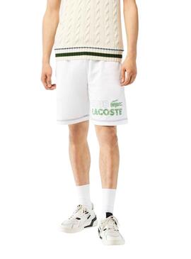 Bermudas Club Lacoste Blanc pour Homme
