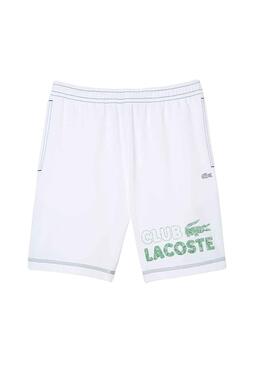 Bermudas Club Lacoste Blanc pour Homme