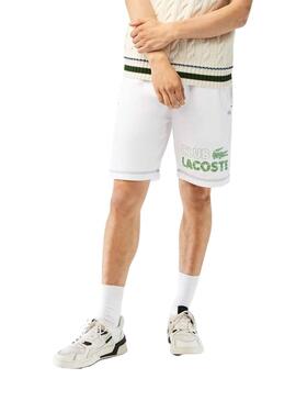 Bermudas Club Lacoste Blanc pour Homme