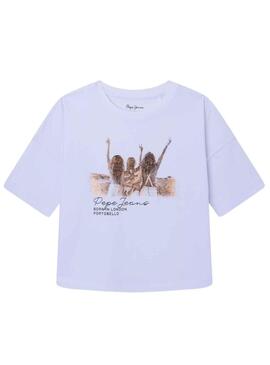 T-Shirt Pepe Jeans Gaetane Blanc pour Fille