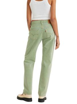 Pantalon Jeans Levis 501 90S Vert pour Femme