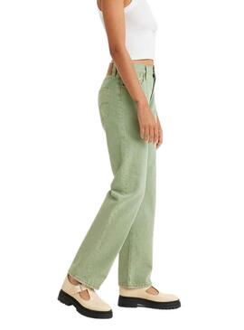 Pantalon Jeans Levis 501 90S Vert pour Femme
