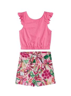 Set Mayoral Short Printed Pivoine Rose Fille