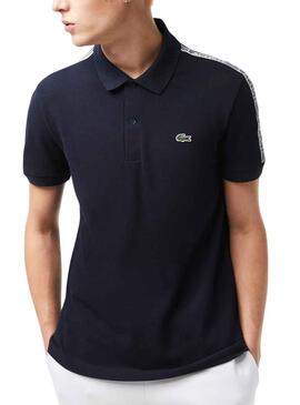 Polo Bandes Lacoste Bleu Marine pour Homme