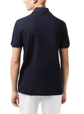 Polo Bandes Lacoste Bleu Marine pour Homme