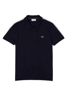Polo Bandes Lacoste Bleu Marine pour Homme